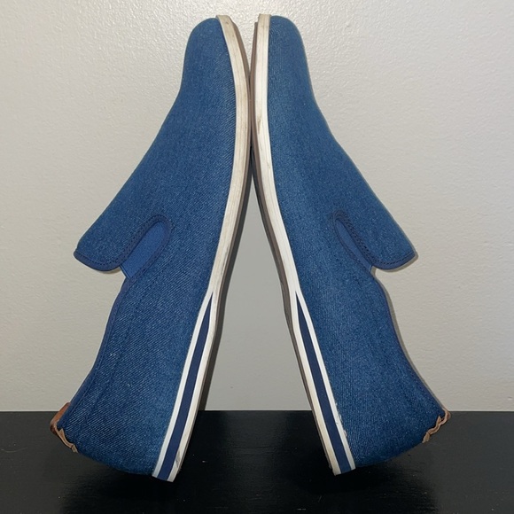 ALDO Blue Canvas Slip-On Shoes with Leather Sole Beds.  Size 12 - Picture 10 of 12